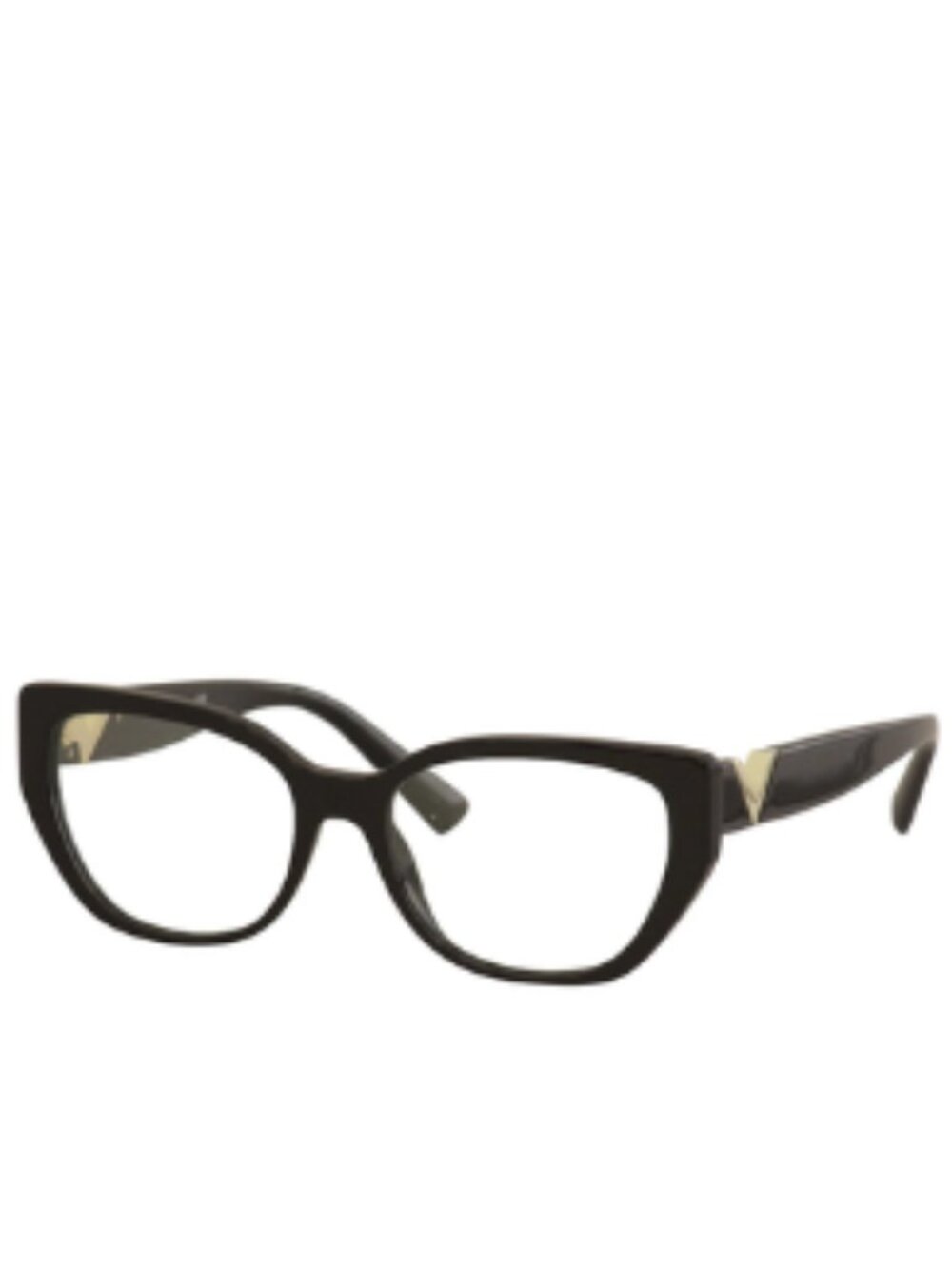 Valentino Women Eyeglasses Car Eyed Original New Black Frame With Gold Logo
